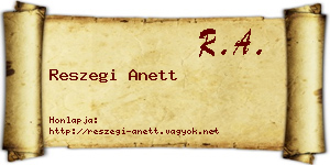 Reszegi Anett névjegykártya
