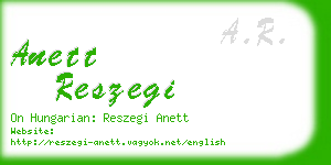 anett reszegi business card